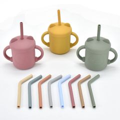Cốc Tập Hút Silicon BabyBoo Hình Gấu Dễ Thương Cho Bé - Cốc Chống Tràn Kèm Nắp Ăn Bánh, An Toàn Khi Sử Dụng