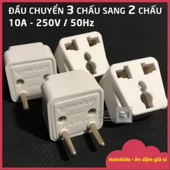 Phích Cắm Chuyển Đổi 3 Chân Sang 2 Chân - Phụ Kiện Thích Ứng Ổ Điện Việt Nam, Đầu Nối Chất Lượng Cao, An Toàn Sử Dụng