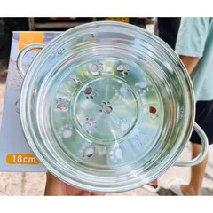 Xửng Hấp Inox SUS304 Cao Cấp Có Tay Cầm - Vỉ Hấp Thực Phẩm Size 16/18 - Dụng Cụ Nhà Bếp Thông Minh Cho Mẹ Bỉm