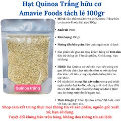 Hạt Diêm Mạch Quinoa Hữu Cơ Trắng Markal 500g - Ngũ Cốc Organic Châu Âu, Phù Hợp Ăn Chay và Kiêng Cử