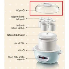 Nắp Nhựa Nồi Bear 2L5, Phụ Kiện Nồi Nấu Cháo SUBE003 Bear 2.5L-Nắp Nhựa 2,5L_Model Nồi DDZ-C25E1/C25H2/C25R6