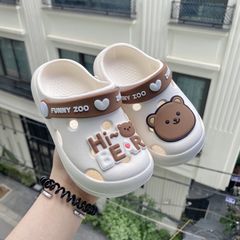 Dép Sục Cross ZHUBABA Chất Liệu Nhựa EVA Siêu Nhẹ Cao Cấp Hình Gấu Hi Bear Dễ Thương Cho Bé Trai Bé Gái