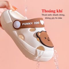 Dép Sục Cross ZHUBABA Chất Liệu Nhựa EVA Siêu Nhẹ Cao Cấp Hình Gấu Hi Bear Dễ Thương Cho Bé Trai Bé Gái