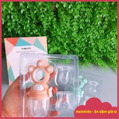 Túi Nhai Ăn Dặm Chống Hóc MISUTA - Bộ 3 Múm Silicon An Toàn, Dùng Cho Bé Từ 4 Tháng Tuổi - Giúp Bé Thoải Mái Khi Ăn Dặm