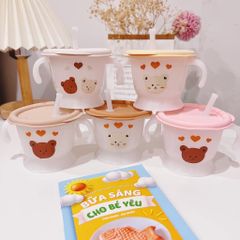 Cốc Tập Hút MumBéBé 3 Giai Đoạn - Cốc Tập Uống Nước An Toàn Cho Bé Ăn Dặm Từ 5 Tháng, Chống Sặc, Thiết Kế Thông Minh