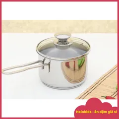 Quánh/Nồi Bột FiveStar Inox An Toàn 3 Đáy, Kèm Nắp Thủy Tinh - Dùng Quấy Cháo, Bột Cho Bé Giai Đoạn Ăn Dặm
