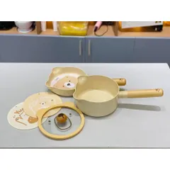 [KÈM QUÀ TẶNG] Bộ Nồi Chảo Gấu CoCo Bear Chống Dính Cho Bé, Đáy Từ Xịn Sò, Quấy Cháo, Chế Biến Món Ăn Dặm Cho Bé ăn Dặm
