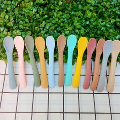 Thìa Ăn Dặm Silicon Cao Cấp - Muỗng Tập Xúc Kiểu Dáng Hàn Quốc An Toàn Cho Bé 5 Tháng Trở Lên, Chịu Nhiệt Đến 220°C