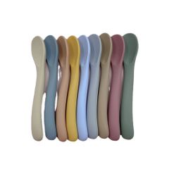 Thìa Ăn Dặm Silicon Cao Cấp - Muỗng Tập Xúc Kiểu Dáng Hàn Quốc An Toàn Cho Bé 5 Tháng Trở Lên, Chịu Nhiệt Đến 220°C