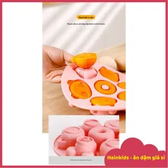 Khuôn Silicon Tròn Làm Bánh Flan và Thạch Pudding Có Nắp Đậy Hình Con Vật Dễ Thương - An Toàn Cho Bé, Chịu Nhiệt 230°C