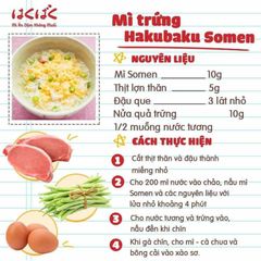 Mì Somen HAKUBAKU Cho Bé Ăn Dặm 5, 7, 9 Tháng - Mì Nhật Bản Không Muối, Dinh Dưỡng, Dễ Ăn cho Trẻ Em