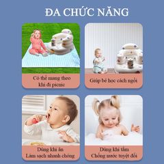 Ghế Hơi Tập Ngồi Cho Bé - Phong Cách Cute Hàn Quốc, Quà Tặng Đầy Tháng Dễ Thương Có Nhạc Và Không Nhạc, Đồ Chơi Tương Tác Cho Trẻ Sơ Sinh