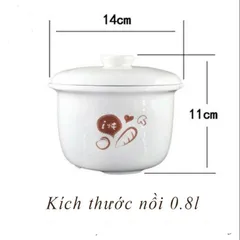 Nắp Sứ Thay Thế và Lõi Thố Sứ Cho Nồi Bear 0.8L - Phụ Kiện Dự Phòng Nồi Nấu Chậm DDZ-B08D1, Lõi Sứ Chưng Cách Thủy