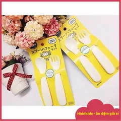 Set Thìa Nĩa Inomata Nhật Bản, Set Thìa Nĩa Tập Xúc Cho Bé, Bộ Dụng Cụ Bàn ăn Cho Bé ăn Dặm, Thìa Tập Xúc Nhật Bản