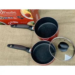 Bộ Nồi/Quánh Chảo 16cm Chống Dính Kèm Nắp Thủy Tinh Pearl Chế Biến Đồ Ăn Dặm Cho Bé - Hàng Nội Địa Nhật