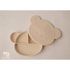 Khay Ăn Dặm Silicone Mumbebe 5 Ngăn Có Nắp Đậy - Đế Hít Chống Đổ, An Toàn Cho Bé Tập Ăn Dặm, Chất Liệu Cao Cấp