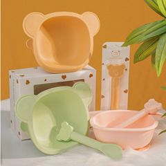 Bát Ăn Dặm Silicon Hình Gấu Mumbebe - Đế Hít Chống Đổ An Toàn Cho Bé - Vật Dụng Tập Ăn Dặm Cao Cấp