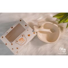 Bát Ăn Dặm Silicon Hình Gấu Mumbebe - Đế Hít Chống Đổ An Toàn Cho Bé - Vật Dụng Tập Ăn Dặm Cao Cấp