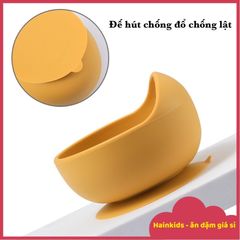 Bát Ăn Dặm Silicon Hình Tròn Chống Đổ - Đế Hít An Toàn Cho Bé, Chất Liệu Cao Cấp, Dung Tích 360ml, Màu Sắc Đa Dạng