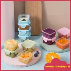 Hộp Trữ Đông Thực Phẩm Cho Bé Ăn Dặm 150ml & 60ml - Nắp Gài Chống Rò Rỉ, Khay Nhựa Cao Cấp, Tiện Lợi Mang Đi Ngoài