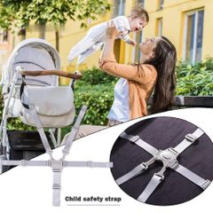 Đai An Toàn 5 Điểm Cho Ghế Ăn Dặm, Xe Đẩy, Xe Nôi - Đảm Bảo An Toàn Cho Bé, Chất Liệu Mềm Mại, Khóa Chốt Bấm Chắc Chắn