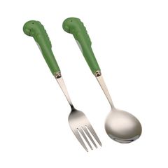 Muỗng Inox Cán Sứ Đáng Yêu Cho Bé - Thìa Chất Liệu Thép Không Gỉ, Quà Tặng Noel, Hình Động Vật Hoạt Hình 18.8cm