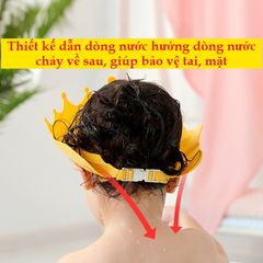 Mũ Gội Đầu Silicon Cao Cấp Chống Nước cho Bé 0-6 Tuổi - Nón Tắm Dễ Điều Chỉnh Không Đau, Bảo Vệ Tai và Mặt Bé
