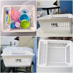 [Nội Địa Nhật] Rổ/ Giá Úp Chén Bát Ăn Dặm, Có Nắp Đậy Vệ Sinh - Thương Hiệu Inomata