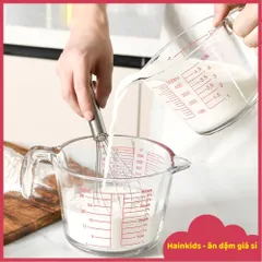 Cốc Đong Thủy Tinh Borosilicate Có Thang Đo và Miệng Chiết, Dung Tích Tùy Chọn 350ml/500ml/1000ml, Dùng Khuấy và Hâm Nóng Thức Ăn