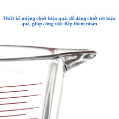 Cốc Đong Thủy Tinh Borosilicate Có Thang Đo và Miệng Chiết, Dung Tích Tùy Chọn 350ml/500ml/1000ml, Dùng Khuấy và Hâm Nóng Thức Ăn