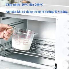 Cốc Đong Thủy Tinh Borosilicate Có Thang Đo và Miệng Chiết, Dung Tích Tùy Chọn 350ml/500ml/1000ml, Dùng Khuấy và Hâm Nóng Thức Ăn