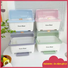 Rổ Úp Bát Cocobear Plus Cho Bé - Kệ Đựng Bát Ăn Dặm Có Nắp & Khay Hứng Nước, Thiết Kế Hiện Đại, An Toàn Cho Trẻ Em