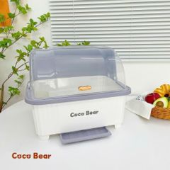 Rổ Úp Bát Cocobear Plus Cho Bé - Kệ Đựng Bát Ăn Dặm Có Nắp & Khay Hứng Nước, Thiết Kế Hiện Đại, An Toàn Cho Trẻ Em