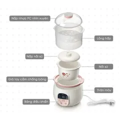 Nắp Nhựa Phụ Kiện Nồi Nấu Chậm Bear 0.8L SUBE001 - Thay Thế Nắp Ngoài Cho Nồi Nấu Cháo DDZ-B08C1, Hàng Mới Chính Hãng