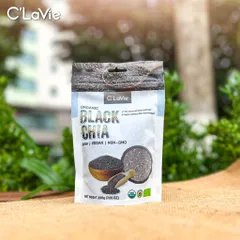 Hạt Chia Đen Hữu Cơ C'Lavie 200g - Giàu Chất Xơ, Không Chứa Cholesterol, Chứng Nhận USDA, Đa Dạng Cách Sử Dụng, Bổ Sung Dinh Dưỡng