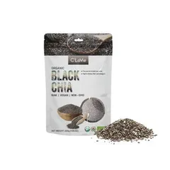 Hạt Chia Đen Hữu Cơ C'Lavie 200g - Giàu Chất Xơ, Không Chứa Cholesterol, Chứng Nhận USDA, Đa Dạng Cách Sử Dụng, Bổ Sung Dinh Dưỡng