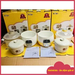 Nắp và Xửng Hấp Thố Sứ cho Nồi Nấu Chậm Bear 0.8L - Phụ Kiện Thay Thế Hàng Chính Hãng, Thao Tác Đơn Giản Cho Bữa Ăn Của Bé