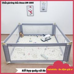 Thanh Chặn Giường Kiêm Quây Cũi Gấu Umoo UM-0815 - An Toàn Đảm Bảo Cho Bé, Điều Chỉnh Chiều Cao, Không Cần Khoan Vạt Giường