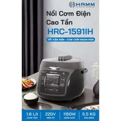 Nồi Cơm Điện Cao Tần HAMM HRC-1591IH (1.8L) - Thiết Kế Sang Trọng, Đa Chức Năng Nấu Cơm, Cháo, Ủ Ấm, Hàng Chính Hãng