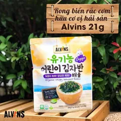 Rong Biển Rắc Cơm Hữu Cơ Alvin Hàn Quốc - Snack Cho Bé Ăn Dặm Từ 7 Tháng - Tinh Bột Protein Cao, Gói 21g