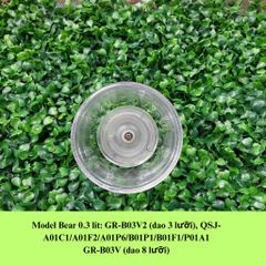 Phụ Kiện Thay Thế Cối Xay Bear B03V8 - Nắp Nhựa PP & Cối Thủy Tinh Borosilicat 0.3 Lít cho Máy Xay Ăn Dặm Cho Bé