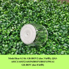 Phụ Kiện Thay Thế Cối Xay Bear B03V8 - Nắp Nhựa PP & Cối Thủy Tinh Borosilicat 0.3 Lít cho Máy Xay Ăn Dặm Cho Bé