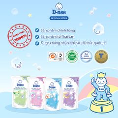 Nước Giặt Quần Áo Trẻ Em D-nee Xanh Dương - Lovely Sky - Nước Giặt Xả 2 in 1 Dnee Chính Hãng - Can 3L, túi 600ml