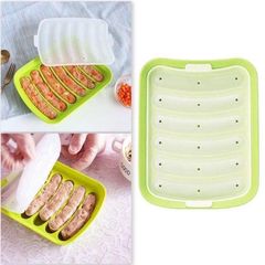 Khuôn Xúc Xích Handmade Silicon Có Nắp - Bộ 6 Cây Làm Đồ Ăn Dặm Cho Bé, An Toàn Chất Xịn, Dễ Dàng Sử Dụng