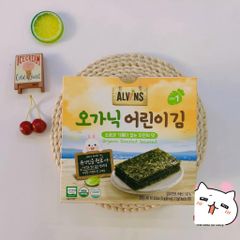 Rong Biển Hữu Cơ Tách Muối Alvins Hàn Quốc - 10 Gói Nhỏ Dinh Dưỡng An Toàn Cho Bé - Thực Phẩm Nguyên Chất Không Muối