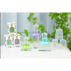 Set 3 Bàn Chải Rơ Lưỡi Mini On Silicone 3 Giai Đoạn Phát Triển Răng Nướu_Có Hộp Đựng Kiêm Cốc Súc Miệng Cho Bé Từ 0-18m