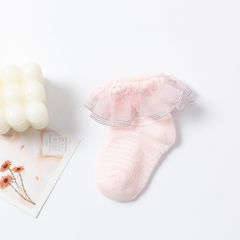 Tất Ren Cổ Ngắn Dạng Lưới Thoáng Khí Cho Bé Gái - Phong Cách Tiểu Thư Công Chúa, Cotton Cao Cấp Nhiều Màu Sắc 0-5 Tuổi