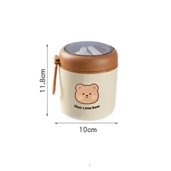 Bình Ủ Cháo Gấu Cao Cấp Inox 304 - Cốc Đựng Canh Giữ Nhiệt 550ml Với Ngăn Đựng Muỗng Gấp Gọn Cho Mẹ Và Bé, Tiện Dụng Khi Du Lịch
