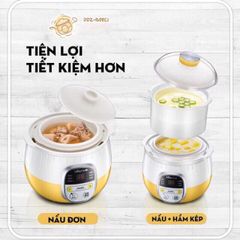 Nồi Nấu Chậm Bear 0.8L - Nồi Hầm Cháo Đa Năng Cho Bé, Bảo Hành 18 Tháng, Thiết Kế Hiện Đại, Giữ Nhiệt Tốt, Dễ Vệ Sinh