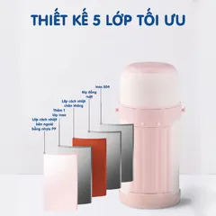 Bình ủ cháo giữ nhiệt TEDEMEI 530ml - Bình giữ ấm món ăn, canh, soup tiện lợi, an toàn và không rỉ nước